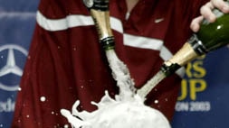 Andy Roddick doused in champagne