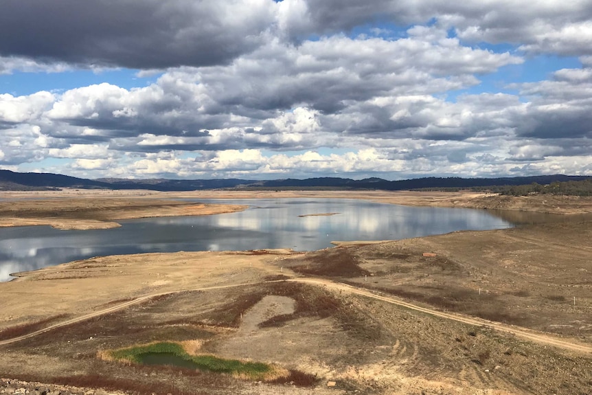 Dam with reduced water level