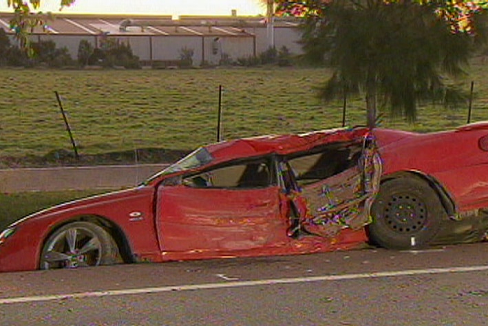 The modified car which crashed killing a 3 yo Dre Newman in Caversham