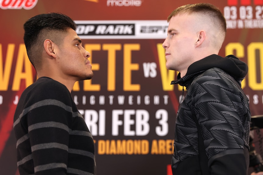 Liam Wilson and Emanuel Navarrete face off