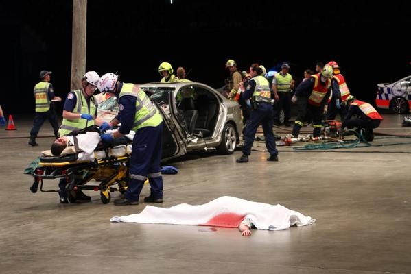 Simulated car crash at Allphones Arena