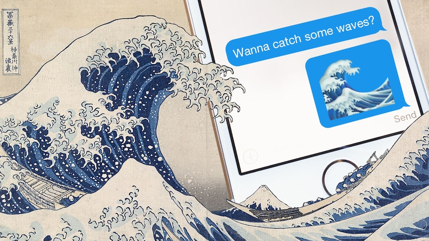 Japanese artist Hokusai's great wave image has been turned into an emoji.