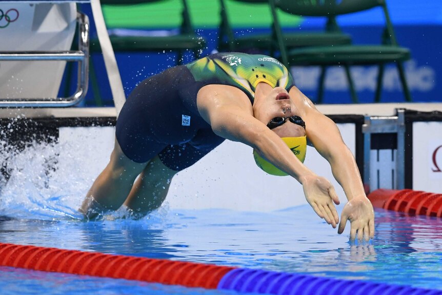 Belinda Hocking of Australia in action during the Women's 200m Backstroke final during the Rio Olympics.