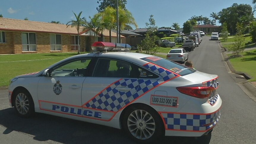 A home in Mudgeeraba on the Gold Coast blocked by police investigating a suspicious death