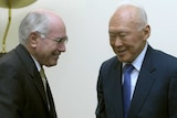 Lee Kuan Yew with John Howard in Canberra in 2007