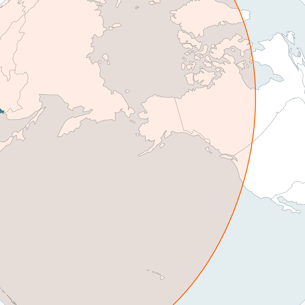 Red circle shows range of North Korea's first ICBM test. Alaska is inside the circle.