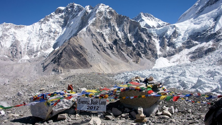 Mt Everest Base Camp in Sagarmatha National Park, Nepal.