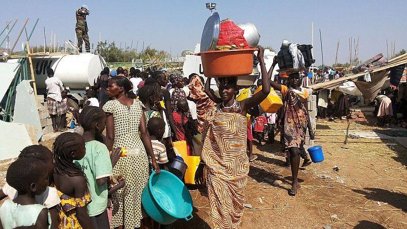 Civilians at the UN House compound on the south-western outskirts of Juba in South Sudan on December 17, 2013.