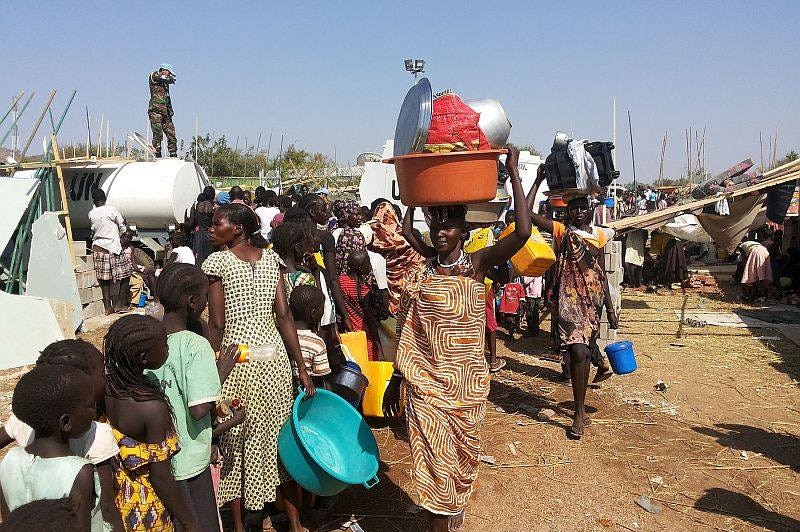 Civilians at the UN House compound on the south-western outskirts of Juba in South Sudan on December 17, 2013.