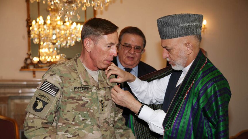 Karzai honours General Petraeus