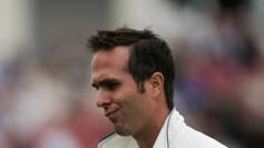 Michael Vaughan after being dismissed by Brett Lee, Edgbaston Ashes Test