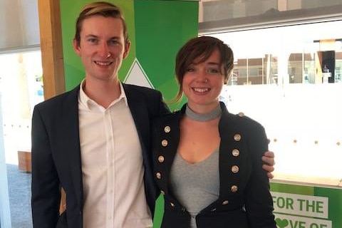 Hobart council candidates Aaron Benham and Holly Ewin