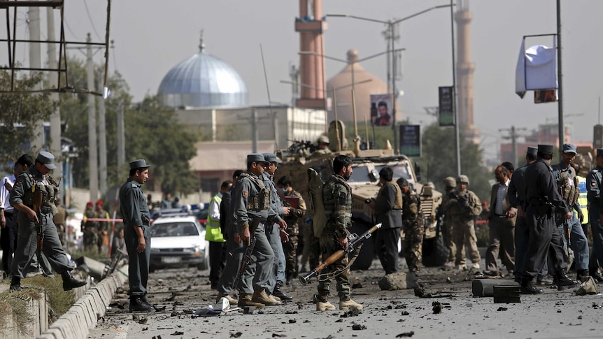 Afghan security personnel in Kabul