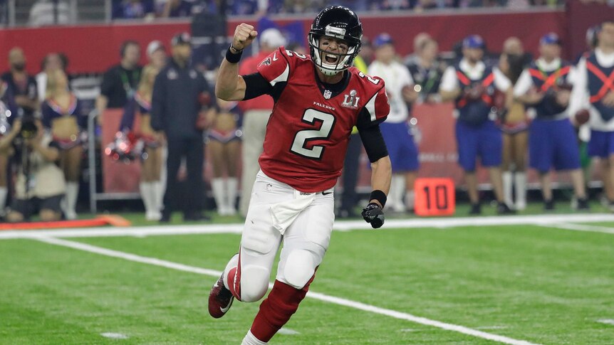Matt Ryan celebrates an Atlanta Falcons touchdown in Super Bowl 51