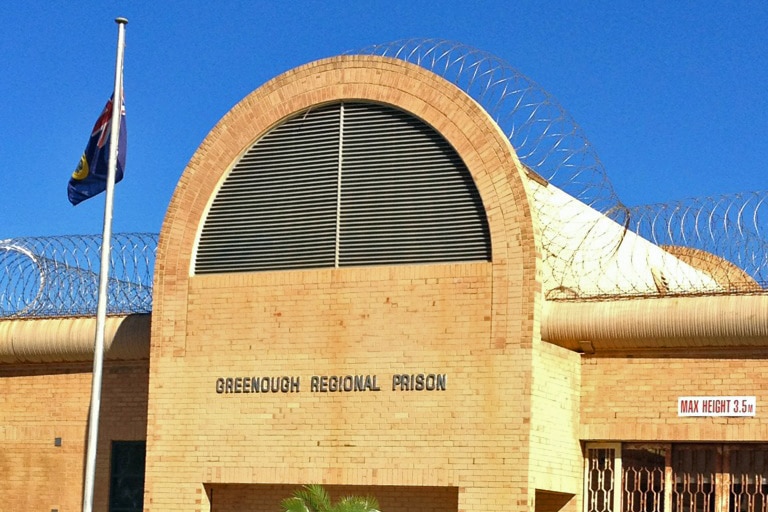 The upper part of the front building at Greenough Regional Prison.