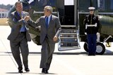 Jeb Bush and George W Bush leave Marine One