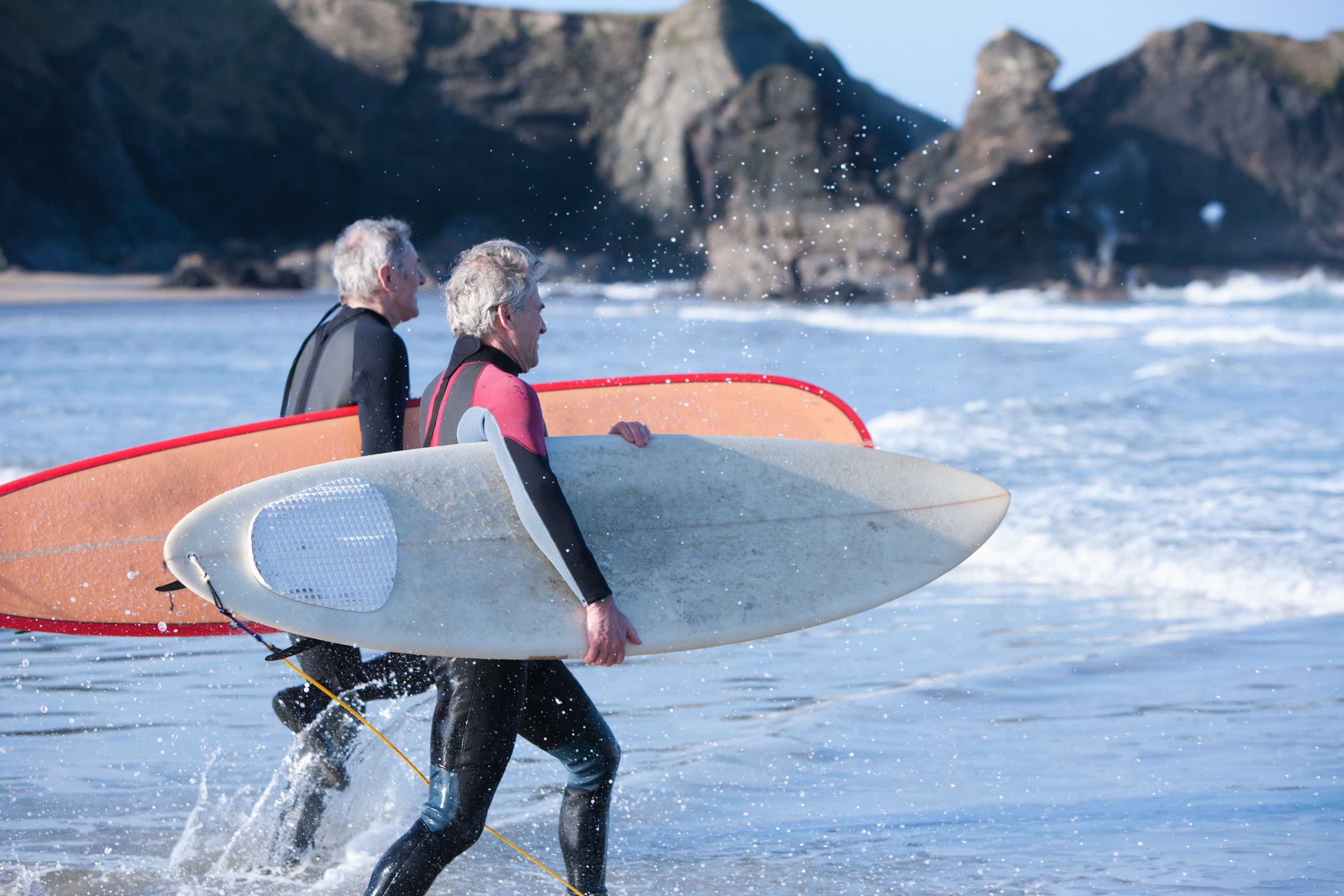 Old men surfing