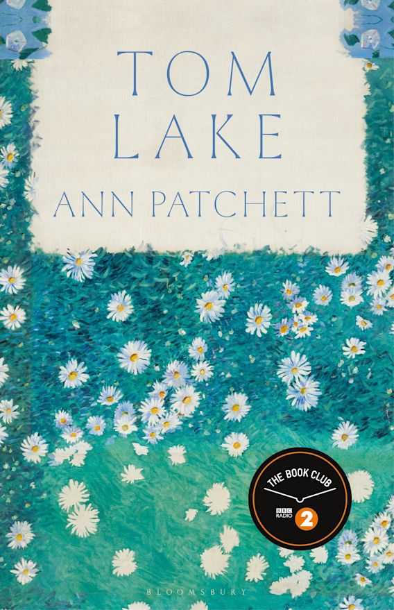 A book cover showing daisies with white petals and yellow centres against a green bushy background
