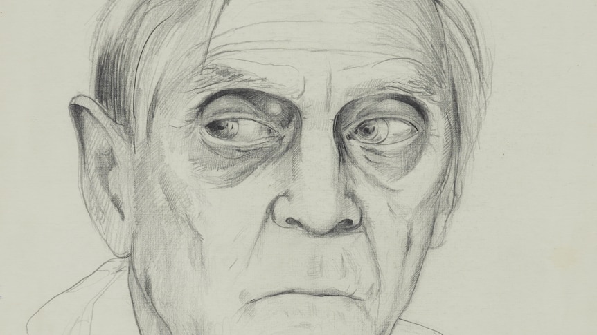 Study of Patrick White by Brett Whiteley