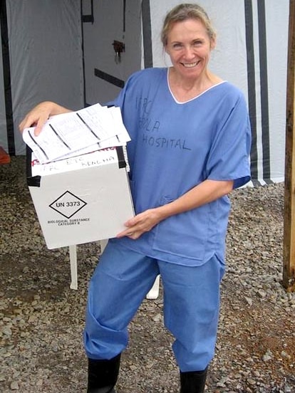 Sue Ellen Kovack working in the field