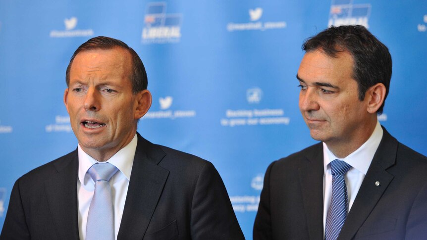 Prime Minister Tony Abbott with SA Liberal leader Steven Marshall