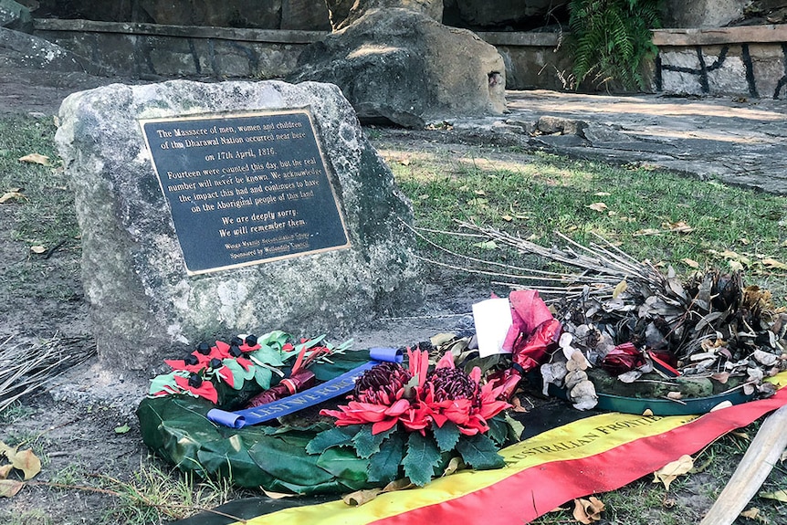 Plaque marking massacre of Indigenous people at Appin