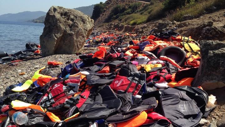 Life boats and jackets on Lesbos