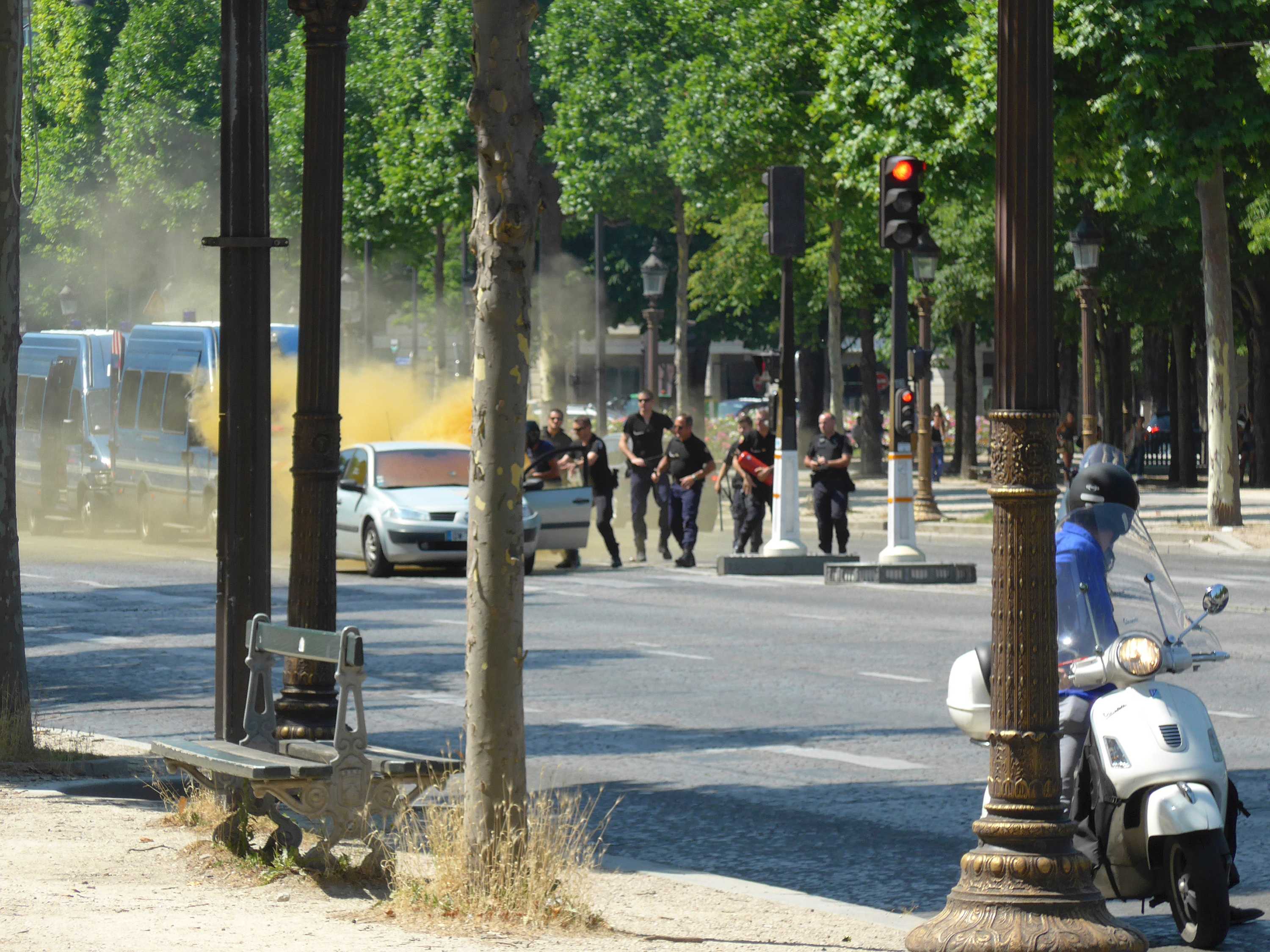 Champs Elysees attack Car carrying explosives rams police van in Paris