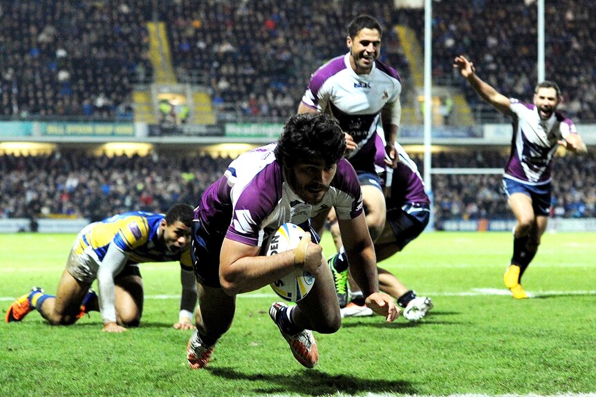Try time ... Tohu Harris scores for the Storm