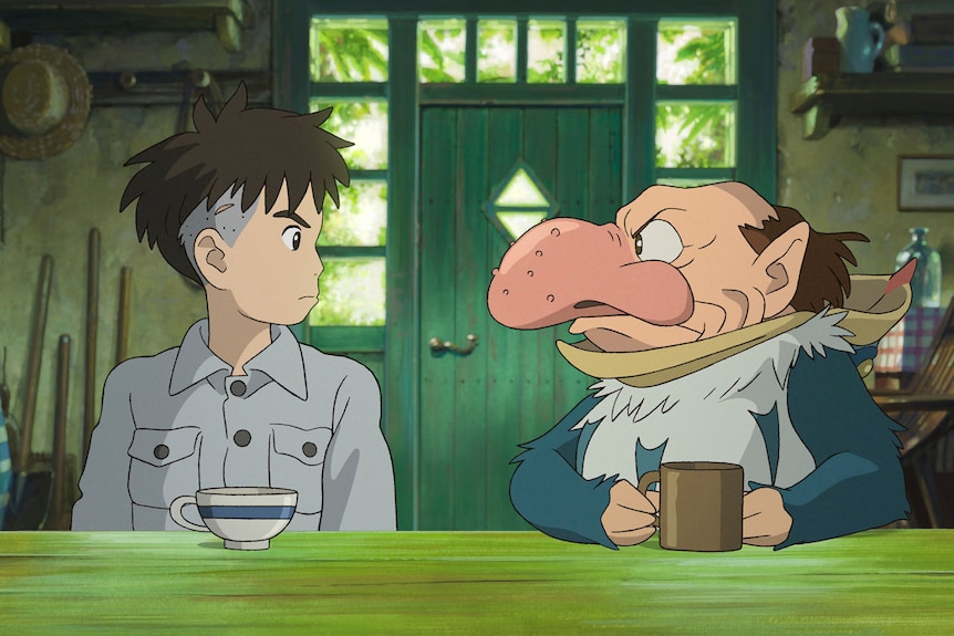 A scene from the animation film The Boy and the Heron.