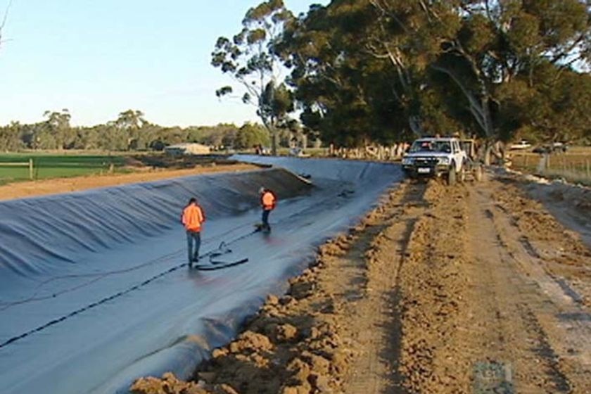 Workers prepare the a channel for the foodbowl modernisation project.