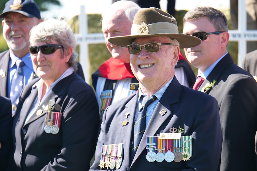 A man with military medals.