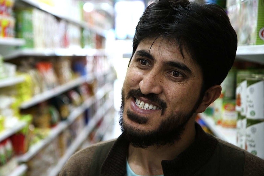 Ibrar Hussain in his grocery store.