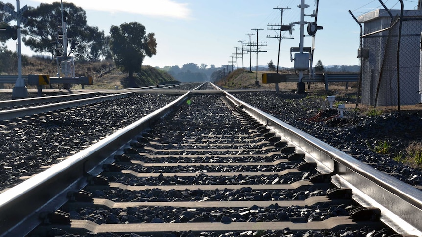 A rail line moving into the distance.