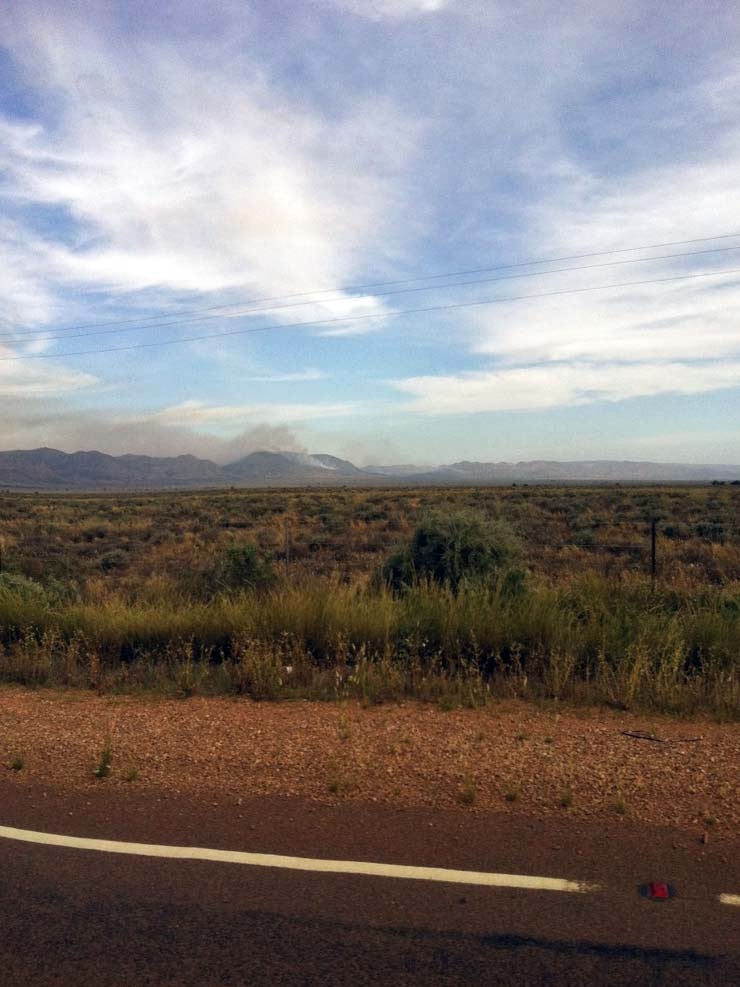 Bushfire over Flinders Ranges