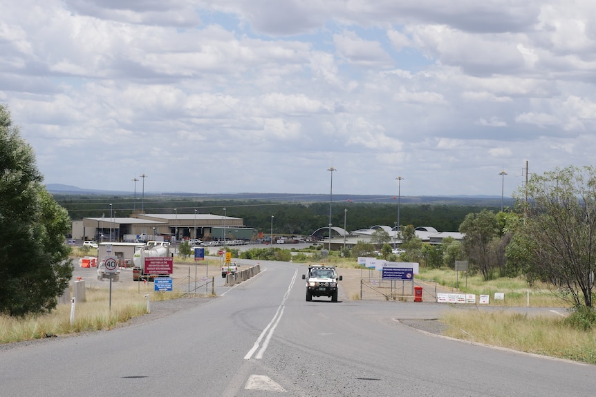 A road leading into an underground mine site