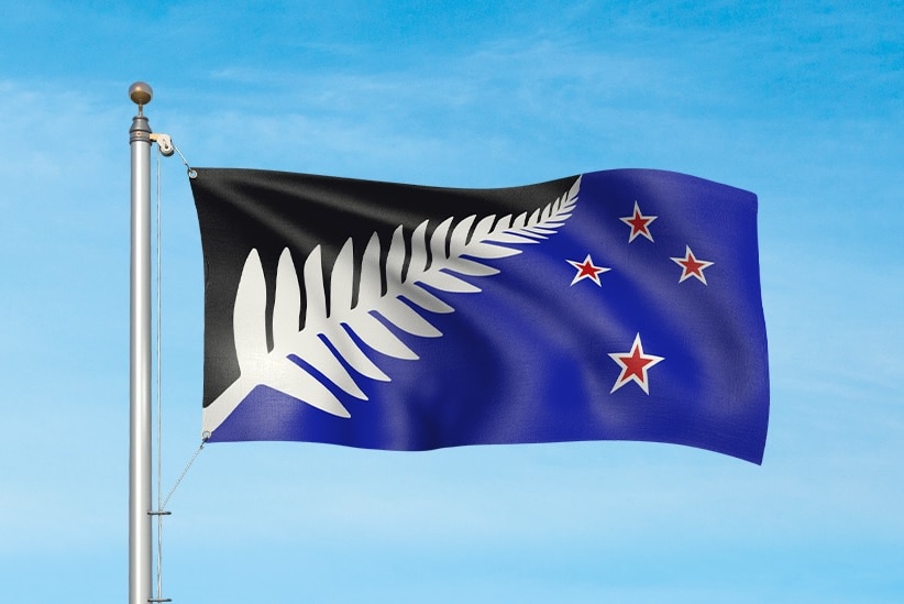 Silver Fern (Black, White and Blue) designed by Kyle Lockwood