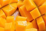 Close up of sliced mango.
