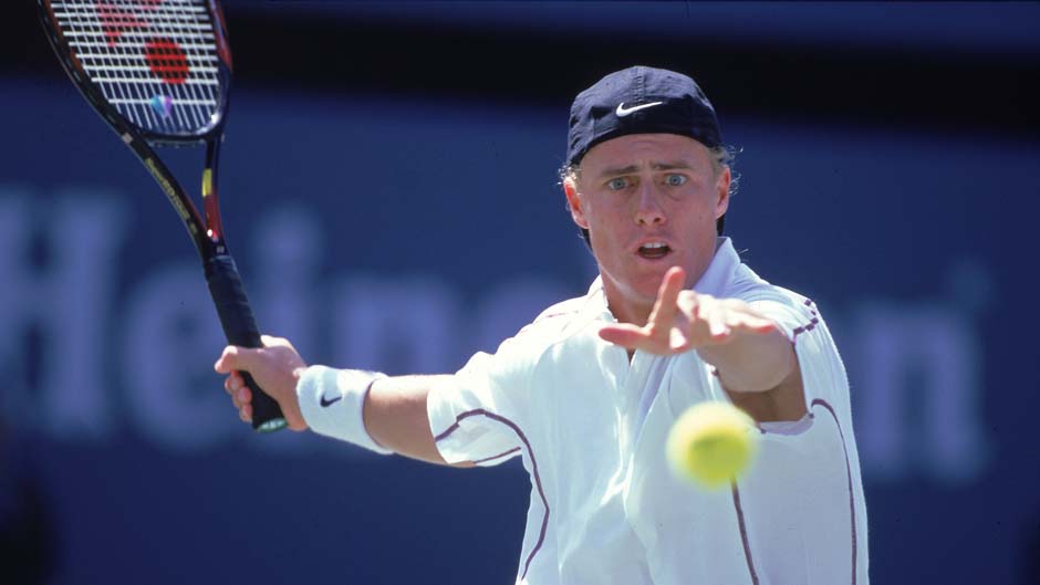 Australia's Lleyton Hewitt swings at the ball during the 2000 US Open at Flushing Meadows.