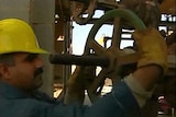 Worker at oil rig