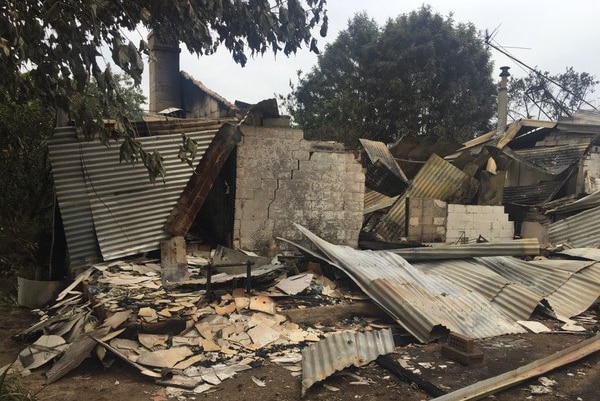 A House destroyed by fire at Barnawartha.