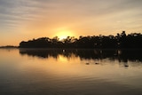A still River Murray as the sun rises