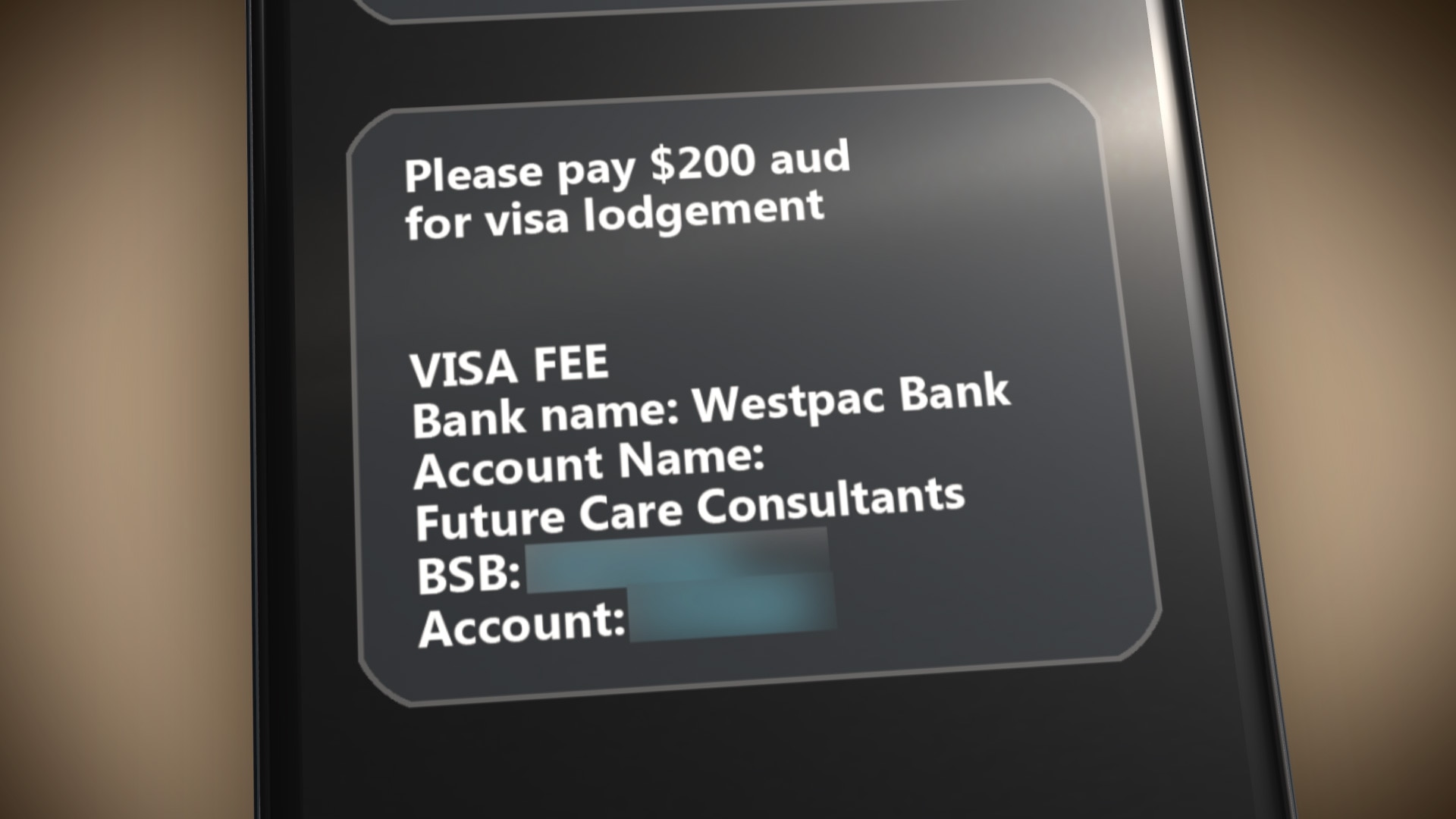 Graphic - $200 for visa fee