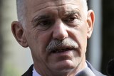 Greek prime minister George Papandreou makes a statements after his meeting with Greek president Carolos Papoulias
