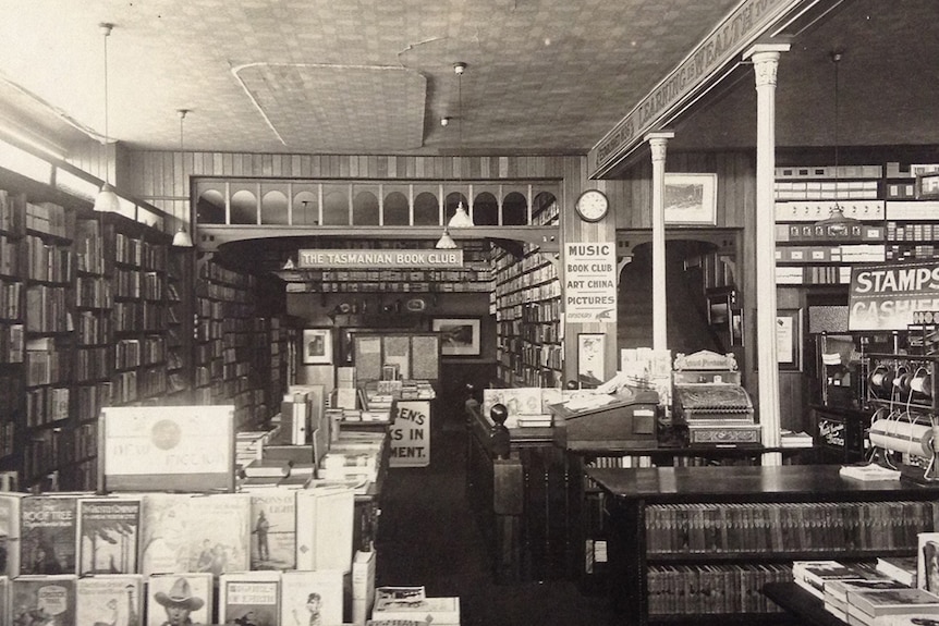 Interior of Fullers Bookshop, undated photo.