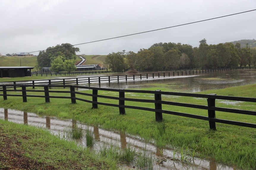 Farmland inundated with water. 