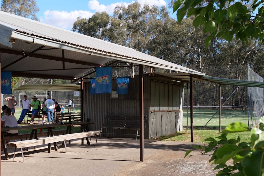 Rural tennis clubhouse