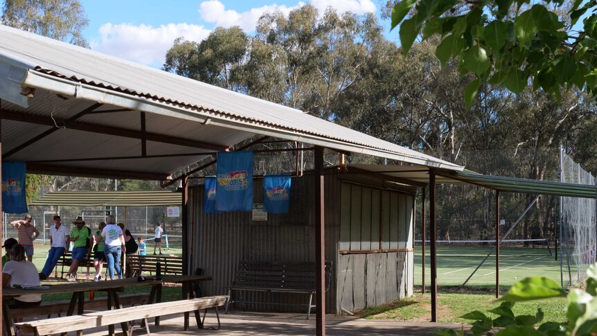 Rural tennis clubhouse