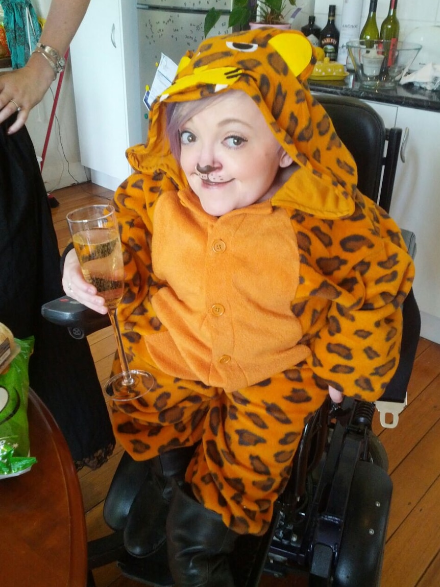 Stella Young during Halloween 2014.