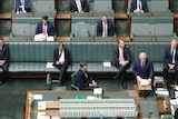 Coalition sit spaced apart.